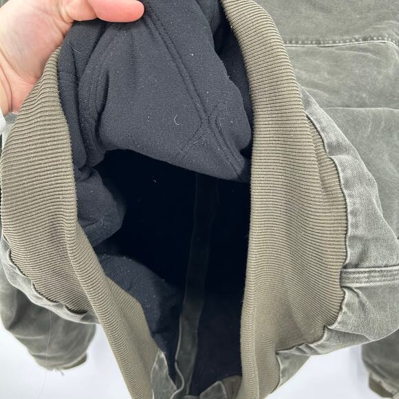 Vintage 90s Men's 2XL Tall Carhartt Santa Fe Green Detroit Canvas Jacket J14 MOS - Picture 9 of 10